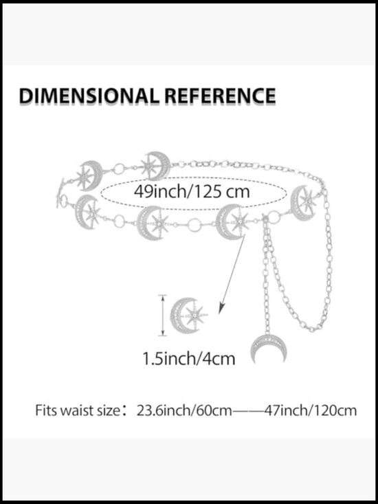 Rhinestone Moon Star Waist Chain Adjustable Belt Body Jewelry main image 7